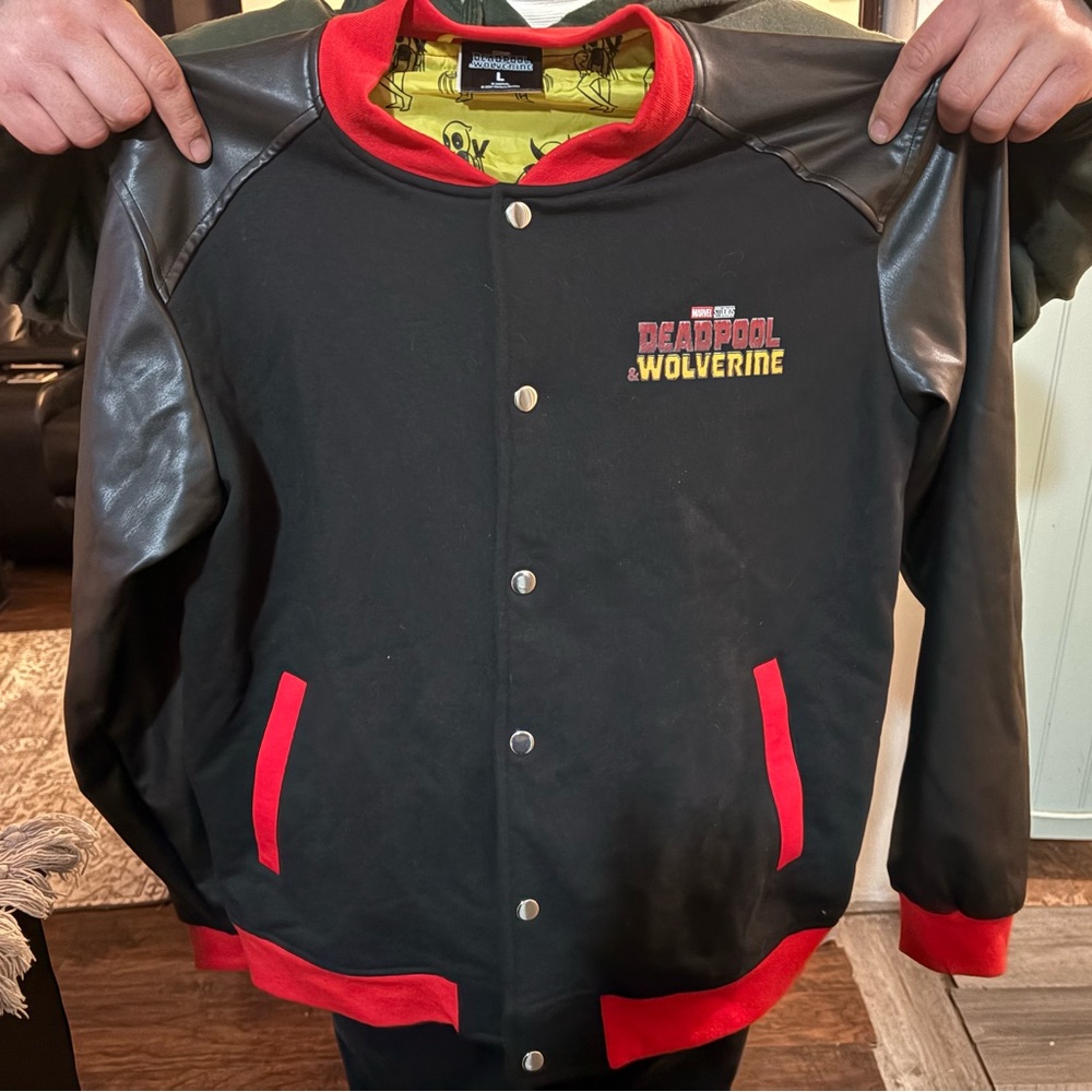 Marvel Deadpool & Wolverine Black and Red Bomber Jacket